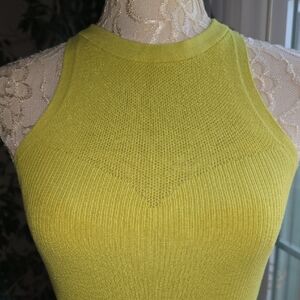 Express Bright Yellow Knit Tank Top